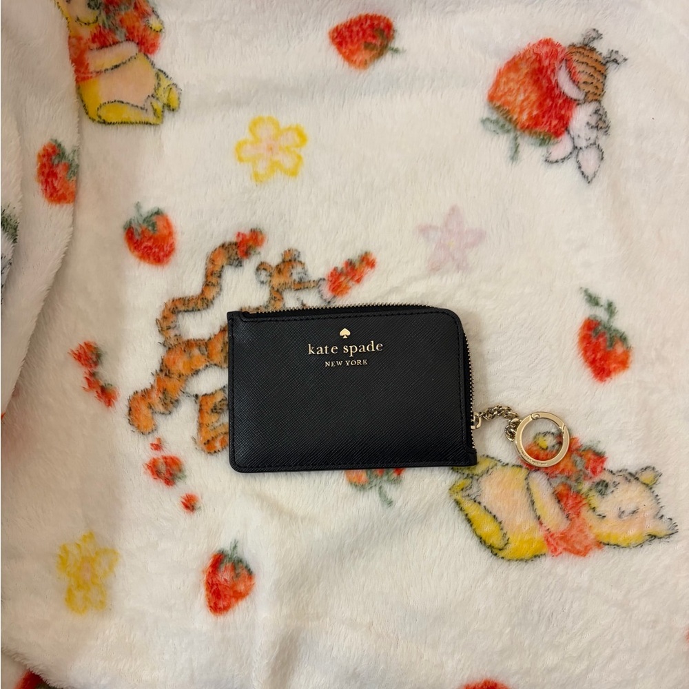 Kate Spade Madison zip card case, black leather